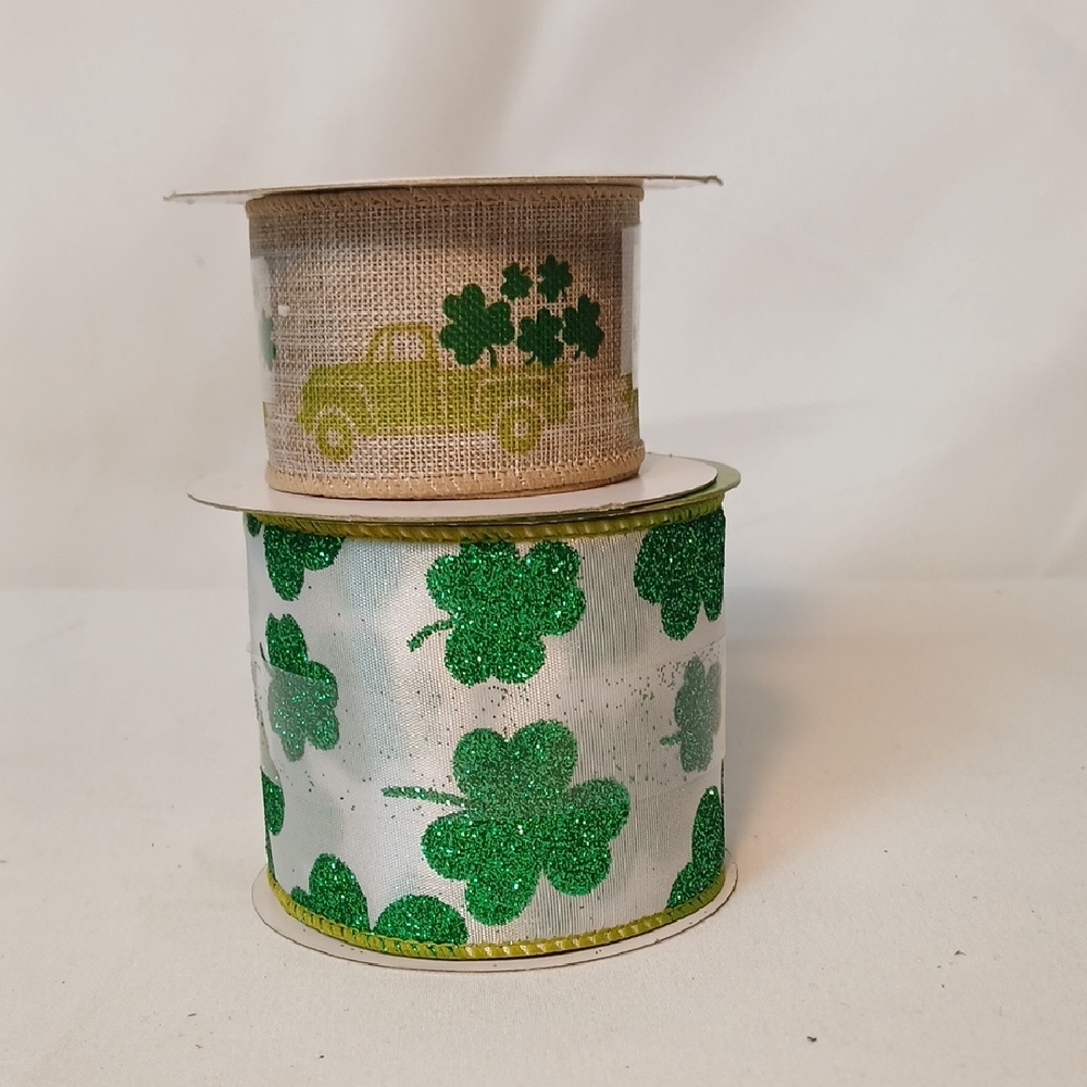 Green Shamrock Ribbon Set